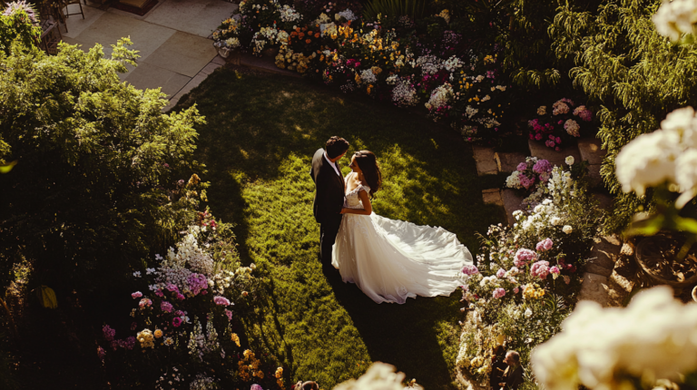 romantic wedding scene